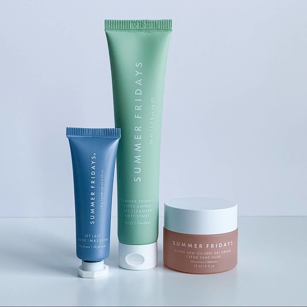 Summer Fridays®️ TS/SS Jet Lag Mask, Amino Gel Cleanser & Cloud Dew Cream Bundle